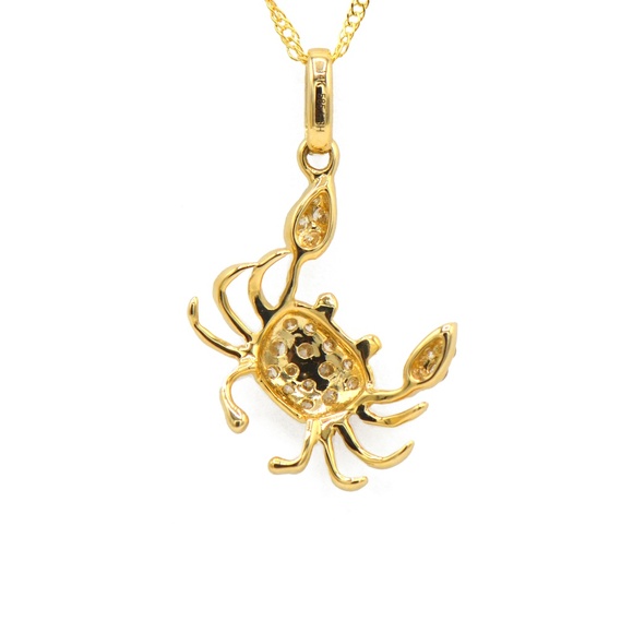 14k Yellow Gold Crab Pendant